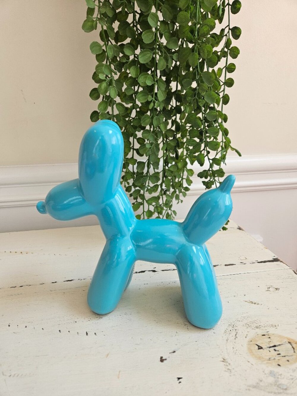 Glossy bright teal balloon dog🩵